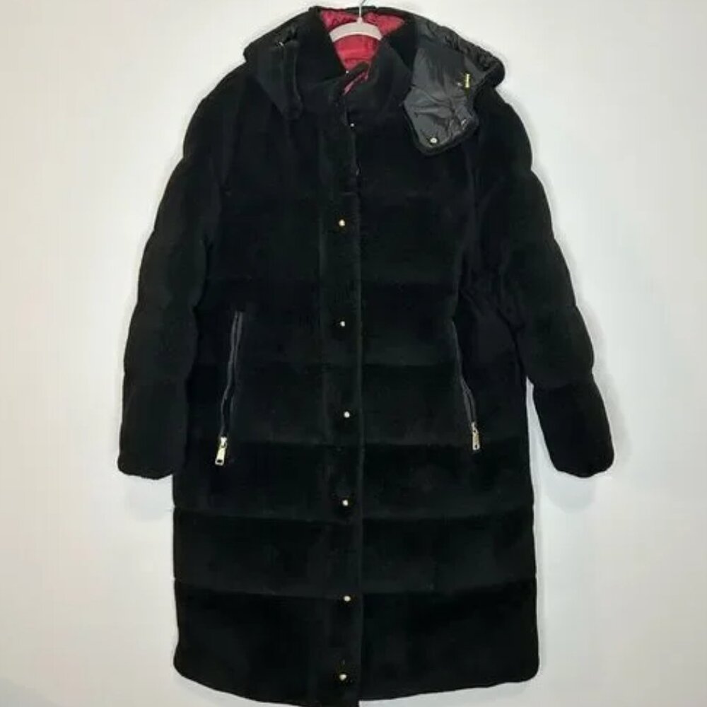 NWT! Rebecca Minkoff Long Hooded Teddy Puffer Coat